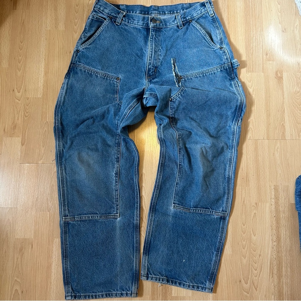Carhartt Men's Double-Knee Blue Jeans